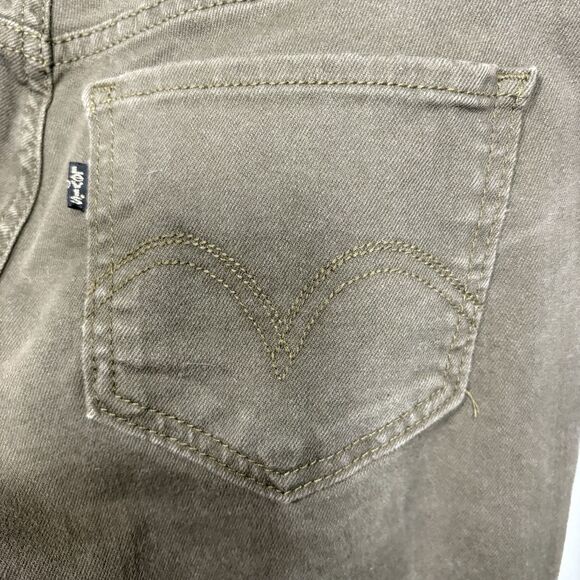 Levi's 524 Skinny Jeans Womens 29 Studded Green Superlow Y2K Grunge Boho Vintage - Picture 6 of 16